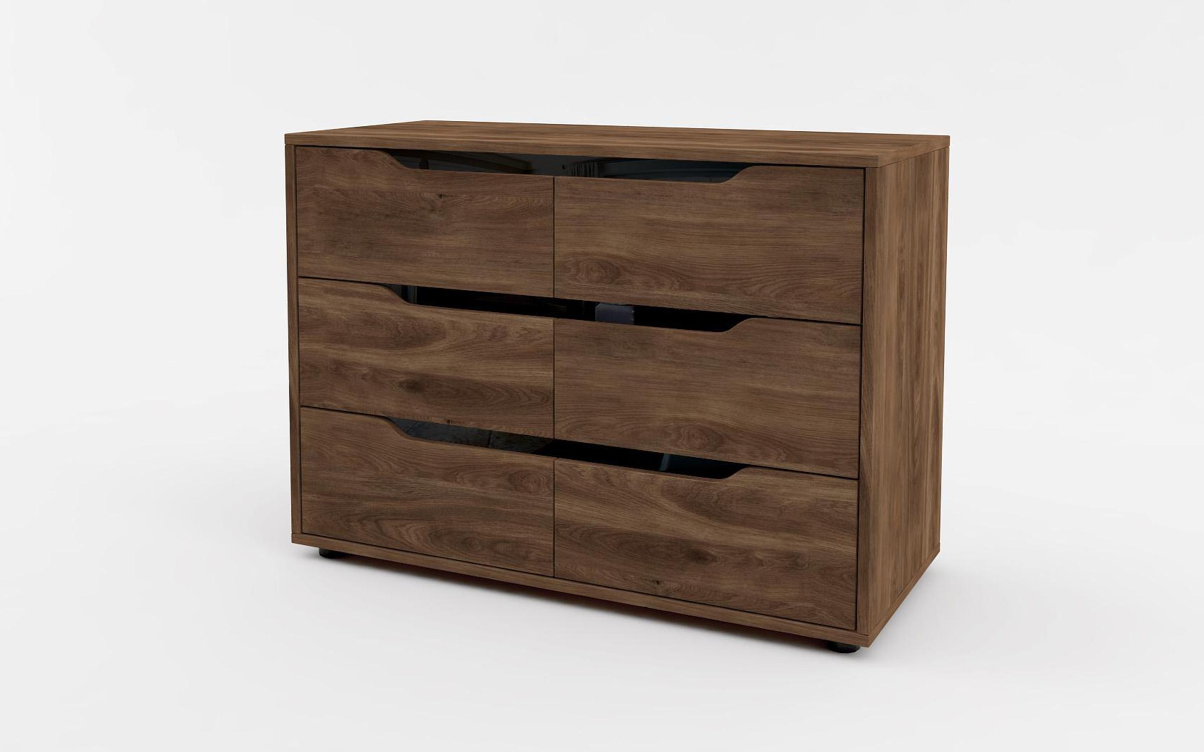 Dresser Modern M11, brandy Castello oak + black gloss  1